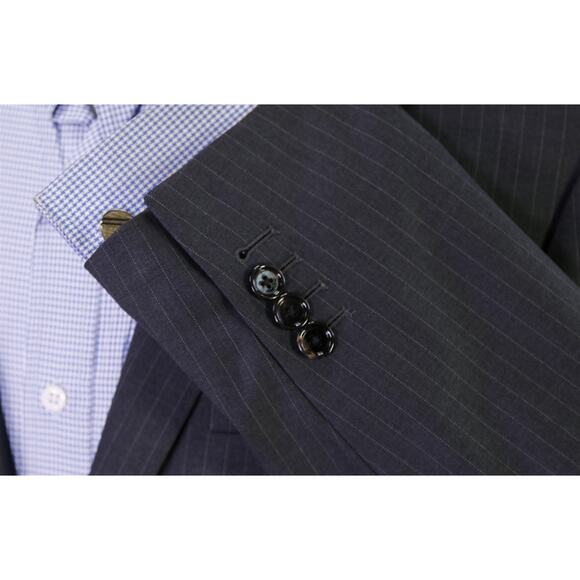 Indochino Custom Gray Pinstripe 2-Btn Wool Suit Jacket Blazer 40S - Picture 6 of 11